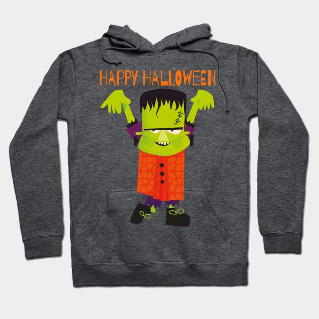 Happy Halloween Kids Colorful Fun Monster Hoodie by screamingfool